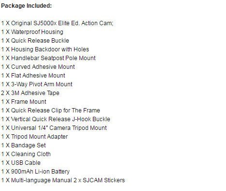 2.0 Inch LCD Action Camera Novatek with Accessories (SJcam SJ5000X WIFI ELITE SONY IMX078 GYRO 4K24 2K) N2