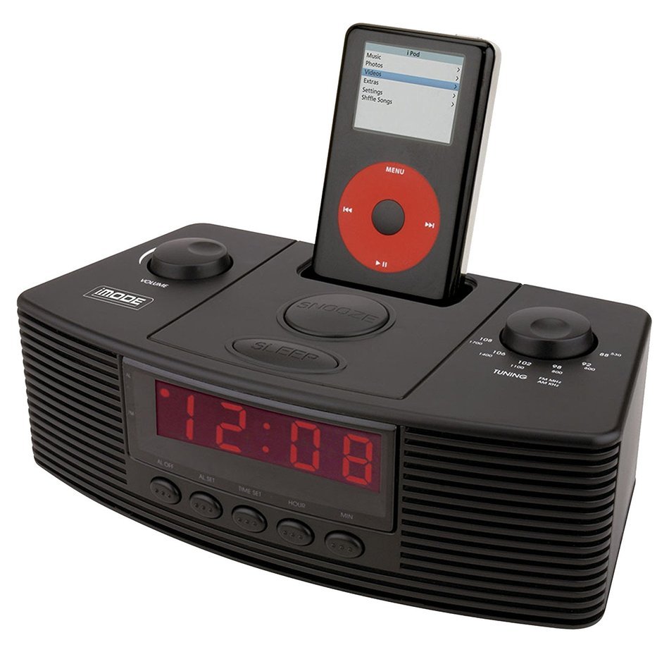 iMode Dock Clock Radio made for iPod, iPod Video, Nano and Mini (Black) (Discontinued by Manufacturer)