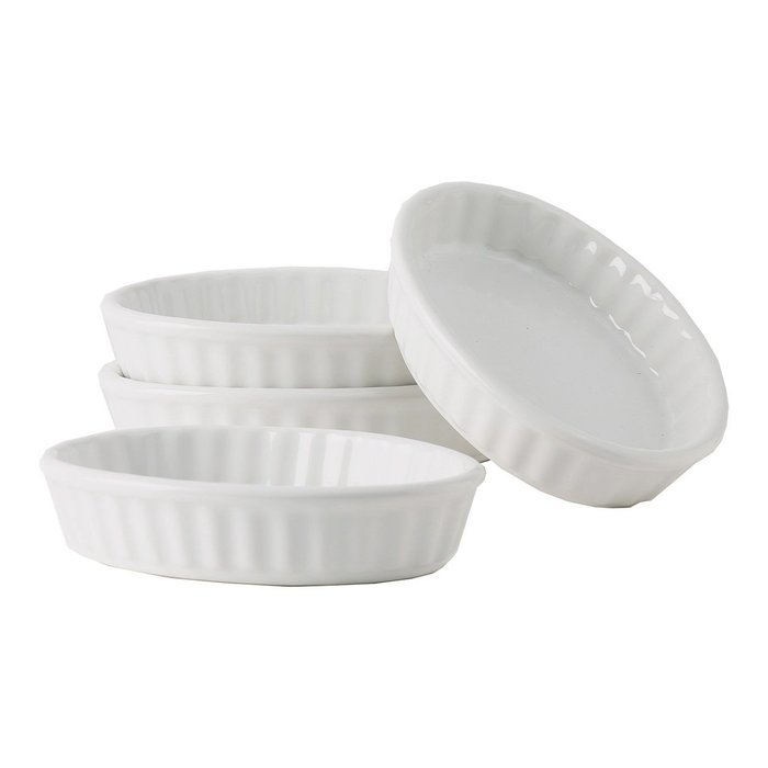 Tuxton Home Duratux Porcelain White Souffl&eacute; 10 oz - Set of 4; Restaurant Grade Nonporous Virtrified China; Thermal... N9