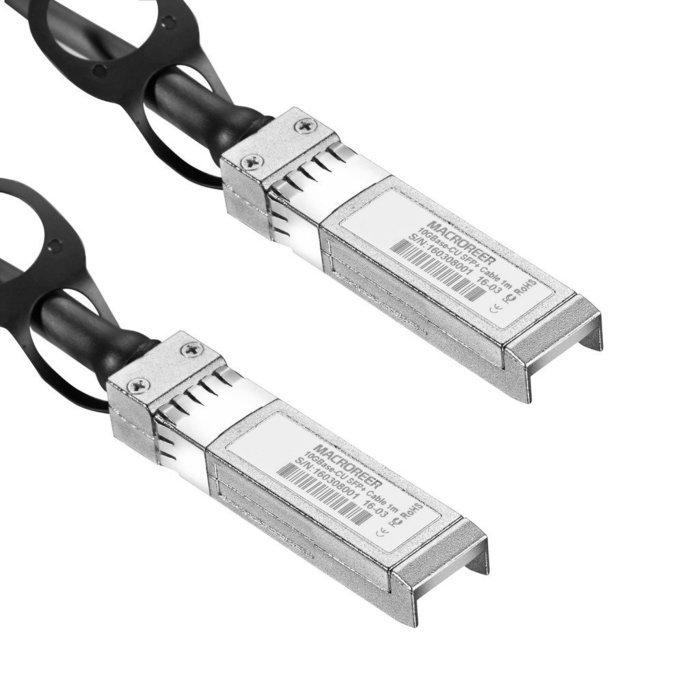 Macroreer 10GBASE SFP+ DAC 0.5m Direct Attach Copper Twinax Cable Passive Force10 CBL-10GSFP-DAC-0.5M Compatible N4