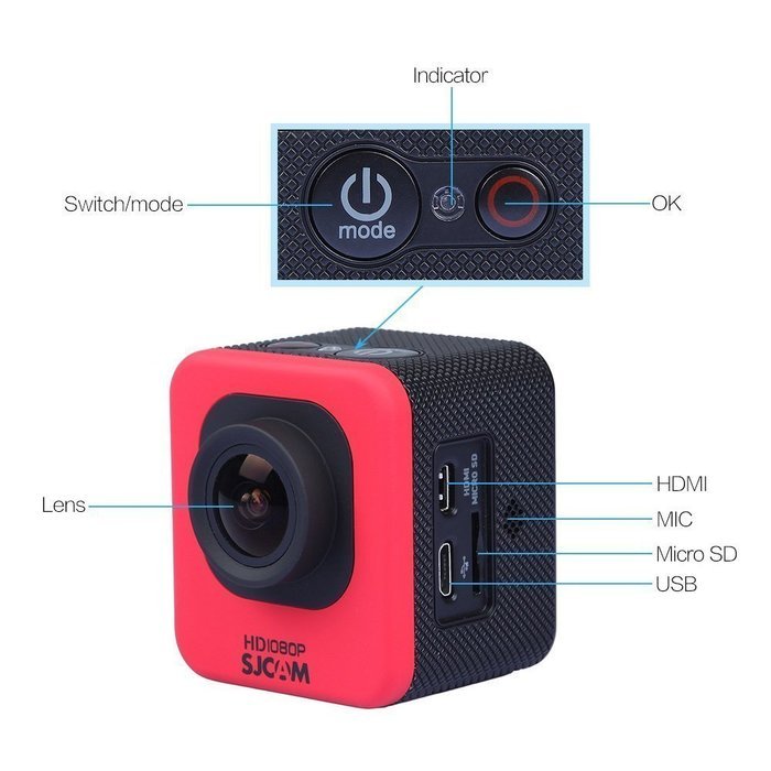 SJCAM 12mp 1.5 Inch LCD Display 170&deg;a+ Hd Wide-angle 4x Zoom Mini Portable Micro Rechargeable Battery Underwater... N5