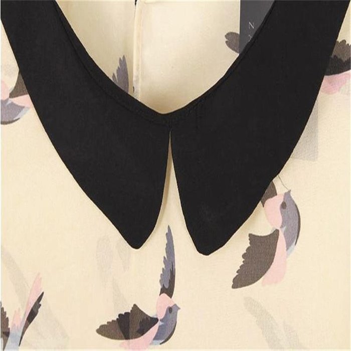 Banggood New Women Doll Collar Vest Sleeveless Birds Printed Casual Tank Tops N2