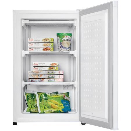 Danby DUFM032A1WDB 3.2 cu ft Upright Freezer 120 volts, White, Manual defrost 2 quick freeze shelves N3