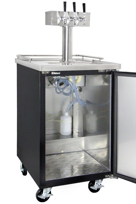 Kegco Three Faucet Commercial Direct Draw Beer Dispenser Black Kegerator Keg Cooler XCK-1B-3 N2
