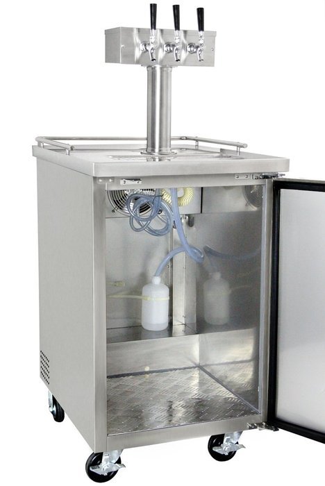 Kegco Three Faucet Commercial Direct Draw Beer Dispenser Black Kegerator Keg Cooler XCK-1B-3 N4