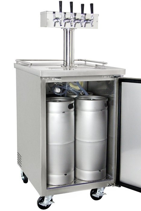 Kegco Three Faucet Commercial Direct Draw Beer Dispenser Black Kegerator Keg Cooler XCK-1B-3 N5
