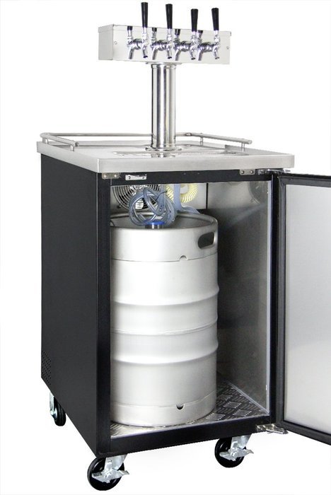 Kegco Three Faucet Commercial Direct Draw Beer Dispenser Black Kegerator Keg Cooler XCK-1B-3 N6