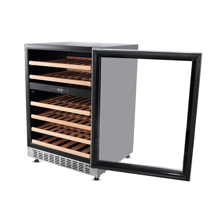 Thorkitchen JC-145A2EQ 46 Bottle 24" Built-in & Free Standing Dual Zone Wine Cooler, Stainless Steel N4
