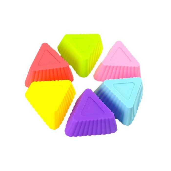 TANGCHU 24-pack Reusable Silicone Muffin Baking Cups Cupcake Liners Baking Molds Triangle Shape N34