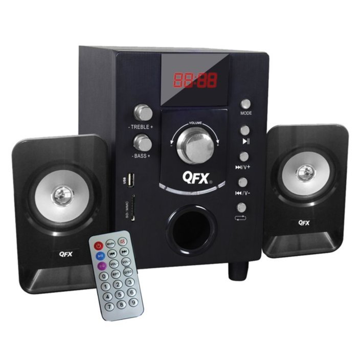 QFX 2.1 Channel NFC Bluetooth Speaker - USB/SD Port - Black Consumer Electronics