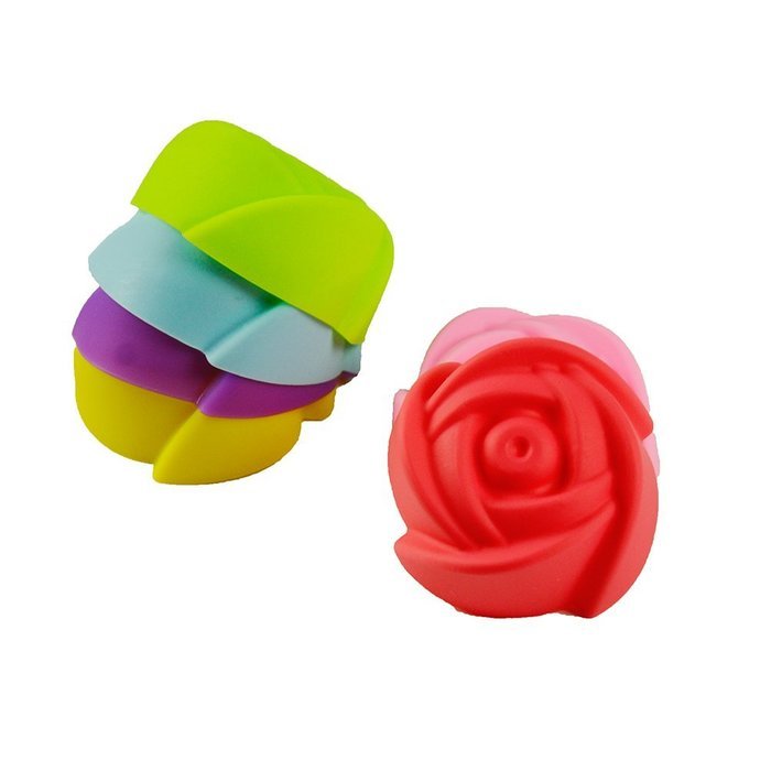 TANGCHU 24-pack Reusable Silicone Muffin Baking Cups Cupcake Liners Baking Molds Triangle Shape N38