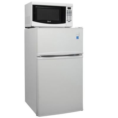 Energy Star White Refrigerator and Microwave Combo N4