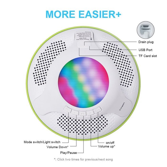 COWIN COWIN-Swimmer Waterproof Bluetooth Speaker 4.0 Portable Floating Wireless Speakers IPX7 with 10W Plus Deep... N5