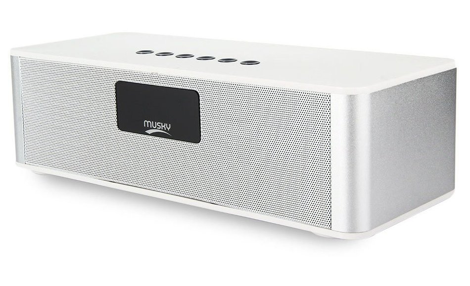 HIFI Wireless V4.0 Bluetooth Stereo Speaker with LED Display Multimedia Time Alarm FM Mode(black) N7