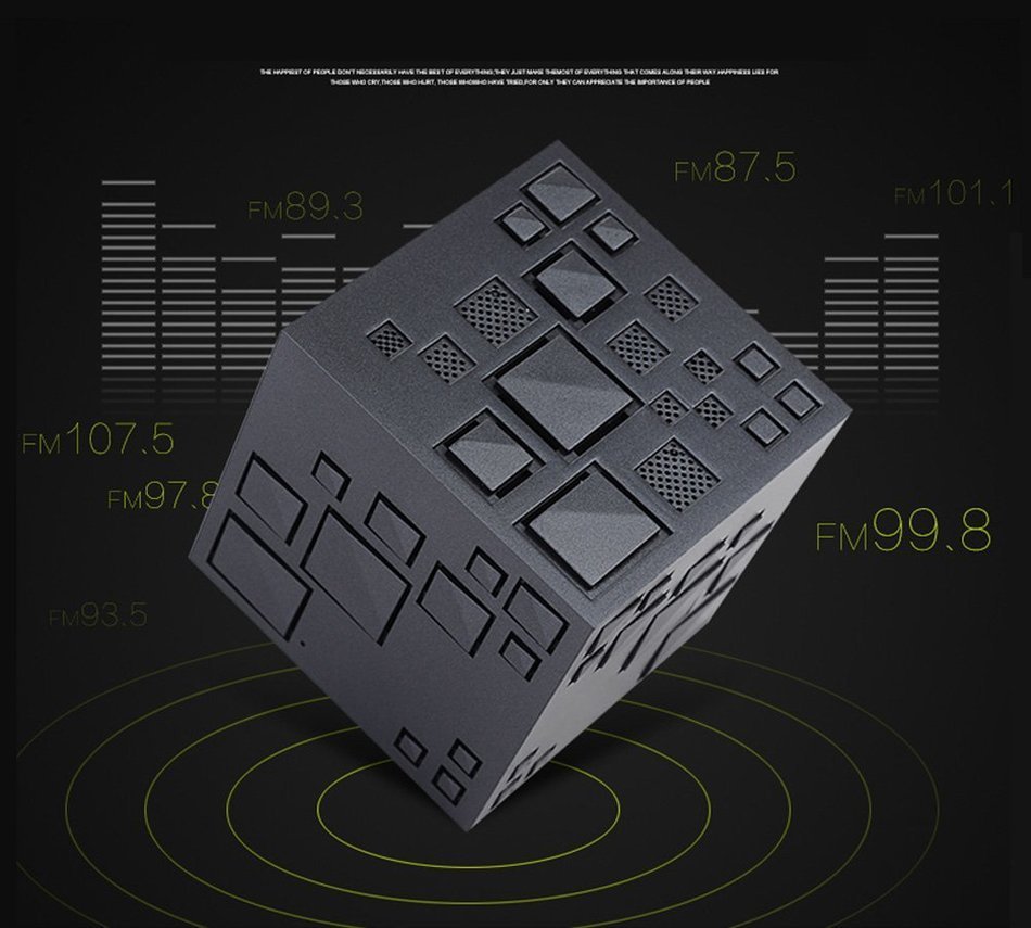 Truewon Rubik's Cube Subwoofer Magic Bluetooth Speaker Creative Desktop Decoration White N3