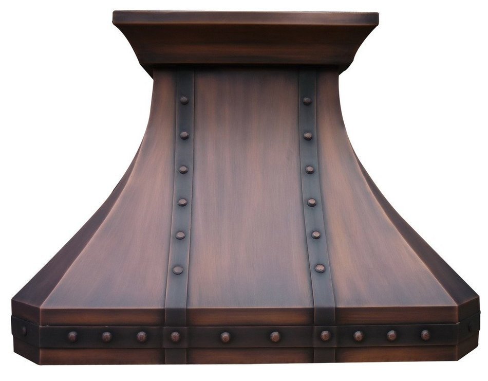 Copper Best H3 362127S Copper Range Hood Smooth with Antique Copper Patina 36 inch N4