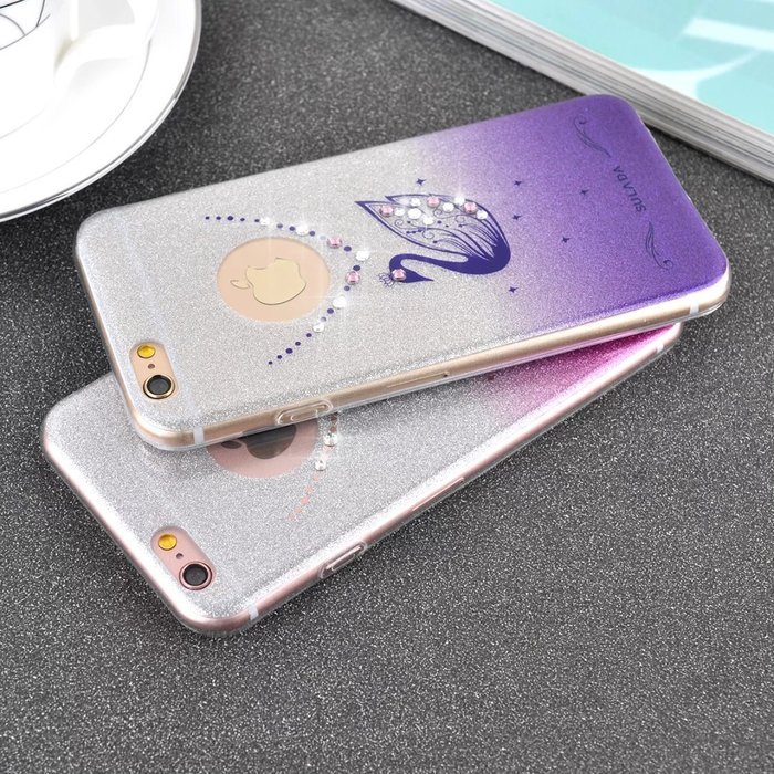 iPhone 6 Plus / 6S Plus Case Cover,TYoung(TM) Luxury 3D Diamond DIY Necklace Swan Pattern Soft TPU Silicone Full... N8