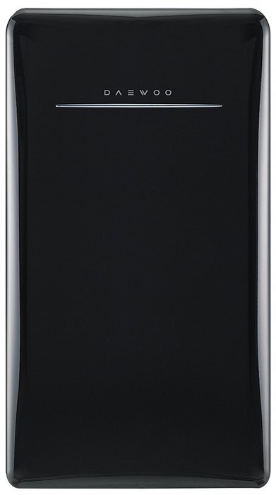 Daewoo Retro Compact Refrigerator 4.4 Cu Ft, Piano Black N2