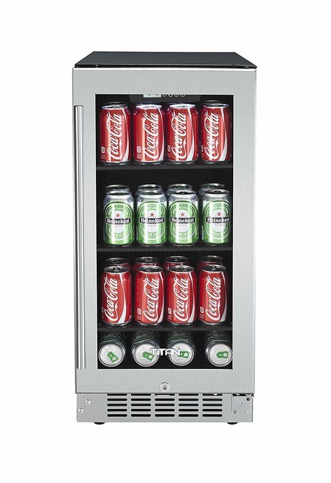 Titan TT-CBC1580SZ 80-Can Beverage Cooler SEAMLESS Stainless Steel N4