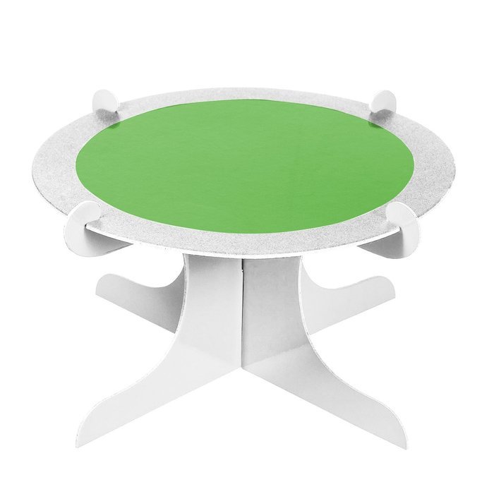 Four Stones Single Tier Server or Cupcake Stand ( green / while )