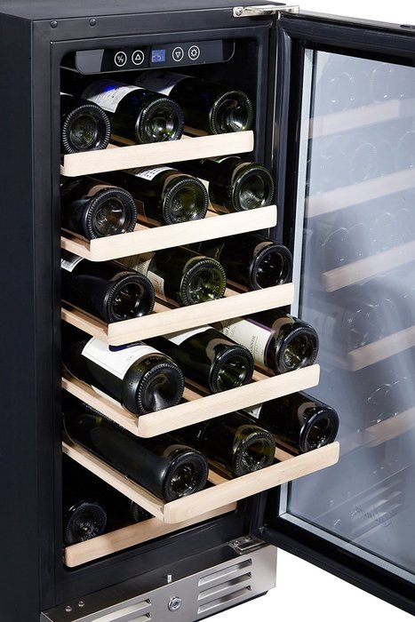 Kalamera 15'' Wine refrigerator 30 Bottle Built-in or Freestanding with Stainless Steel & Double-Layer Tempered... N7