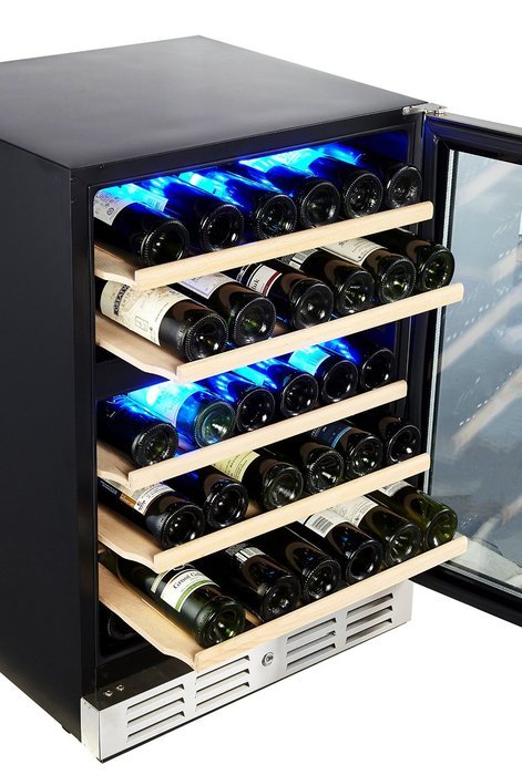 Kalamera 15'' Wine refrigerator 30 Bottle Built-in or Freestanding with Stainless Steel & Double-Layer Tempered... N8