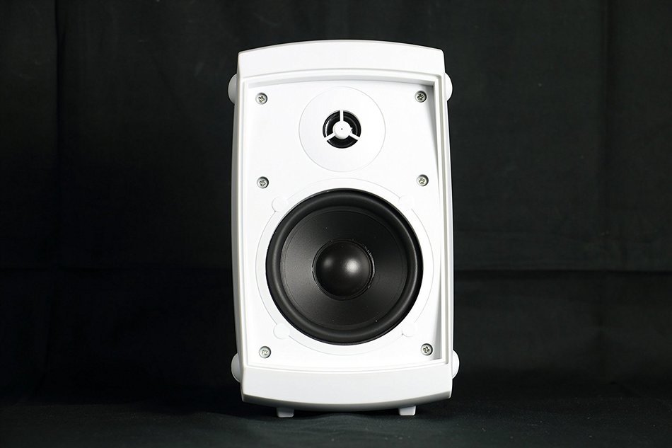 Audio Experience AES0101W Weatherproof Eco Patio Speakers 50W, 4" 2-Way Woofer Speaker and 1" Balance Dome Tweeter... N3