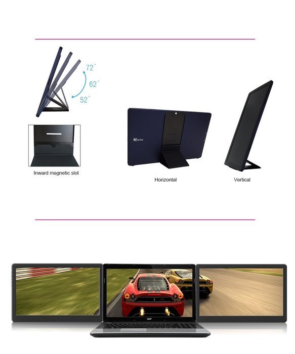 GeChic 1503H 15.6" IPS 1080p Portable Monitor with HDMI, VGA input, USB powered, ultralight... N3
