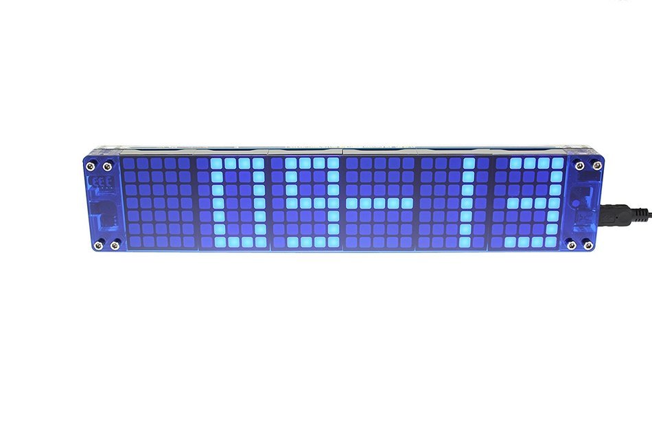INFMETRY LED Dot Matrix Digital Clock-Date and Temperature Display-Custom Word Display N4
