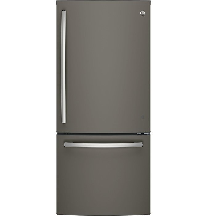 GE GDE21EMKES 30" Energy Star Qualified Bottom-Freezer Refrigerator with 20.9 Cu. Ft. Capacity, in Slate