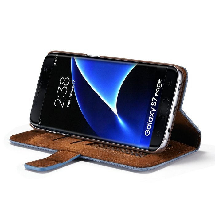 TYoung Magnetic Wallet Case Cover for Samdung Galaxy S7 Edge,Retro Style Multi-function Breathable Artificial... N2