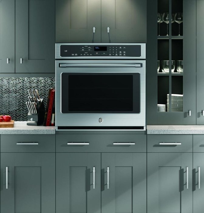 GE Cafe Series 30" Stainless Steel Built-In Convection Wall Oven N4