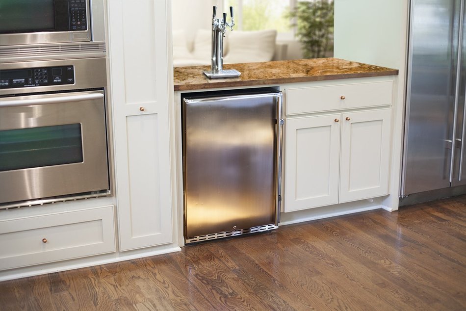 EdgeStar Full Size Triple Tap Built-In Kegerator - Black and Stainless Steel