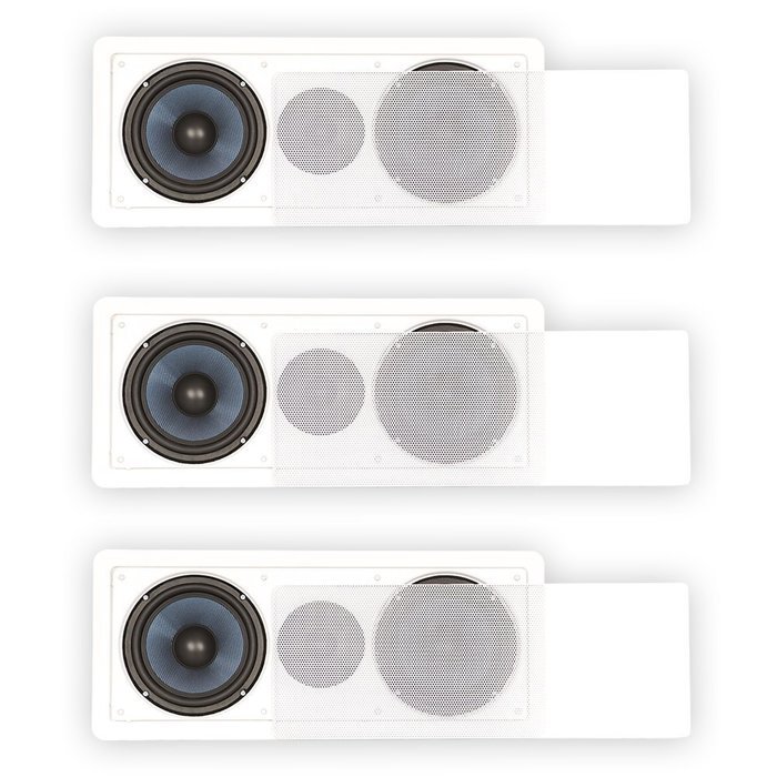Blue Octave BDLCR6 In Wall Center Dual 6.5" Speakers Home Theater 3 Speaker Set