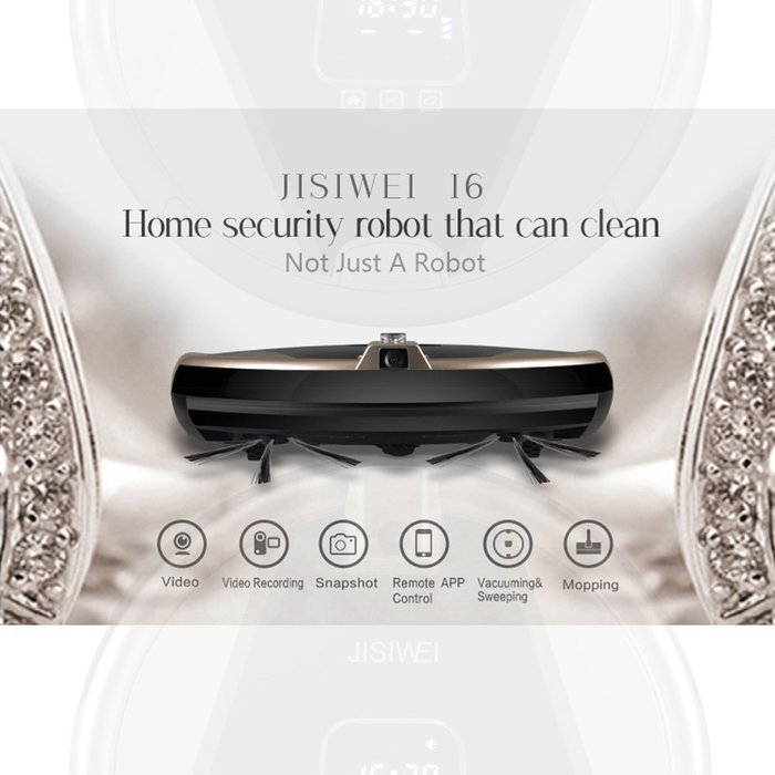 Anself JISIWEI Intelligent Automatic Vacuum Cleaner Robot with 1080p Camera WiFi Infrared/APP Remote Control N6