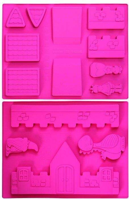 Pavoni FRT180 Platinum Silicone Special Edition-Fairytale Castle Stackable Bake Mould, Pink N2