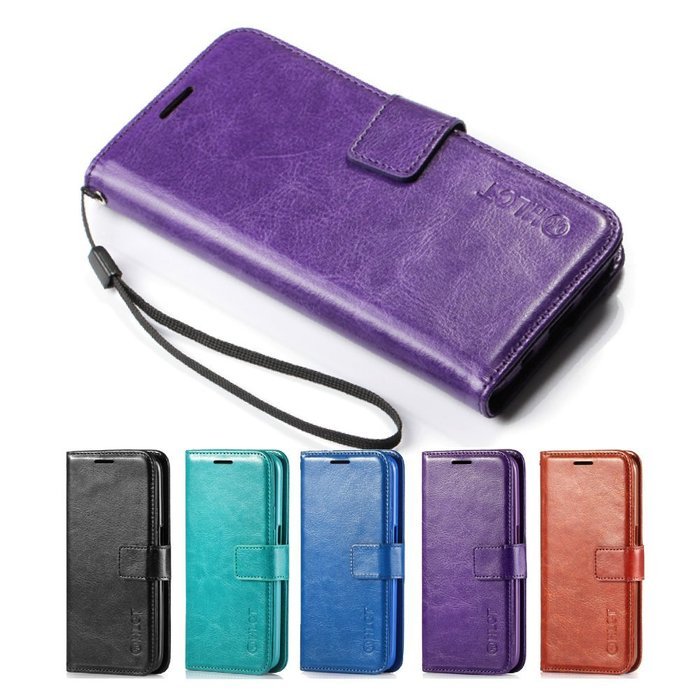 Galaxy S7 Case, HLCT PU Leather Case, With Soft TPU Protective Bumper, Built-In Kickstand, Cash And Card Pockets... N8