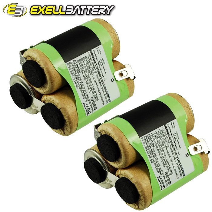 2x Exell Ni-MH 3.6V Battery Fits AEG Classic Liliput Vacuums Replaces 520103