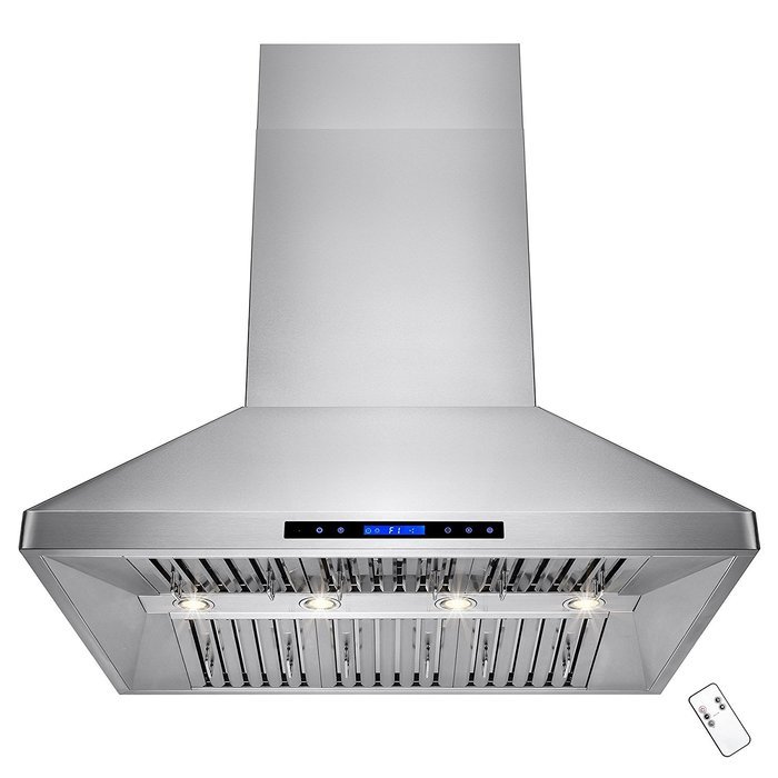 AKDY&reg; 42" Stainless Steel Wall Mount Touch Control LED Display Halogen Lights Kitchen Dual Motor Range Hood N6