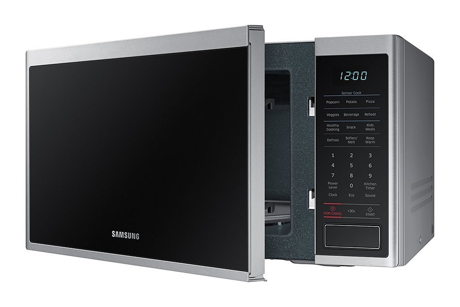 Samsung MS11K3000AS 1.1 cu. ft. Countertop Microwave with Ceramic Enamel Interior, Silver N10