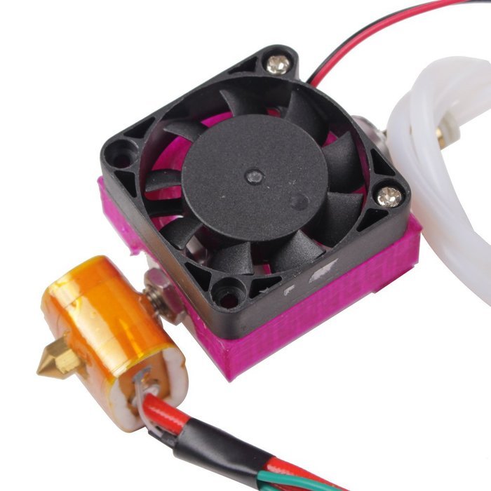 Generic 12v 0.4mm Nozzle 1.75mm Filamnet Metal J-head Hotend 100k Thermistor Extruder with Tube Fan for E3D(red-green-line) N3