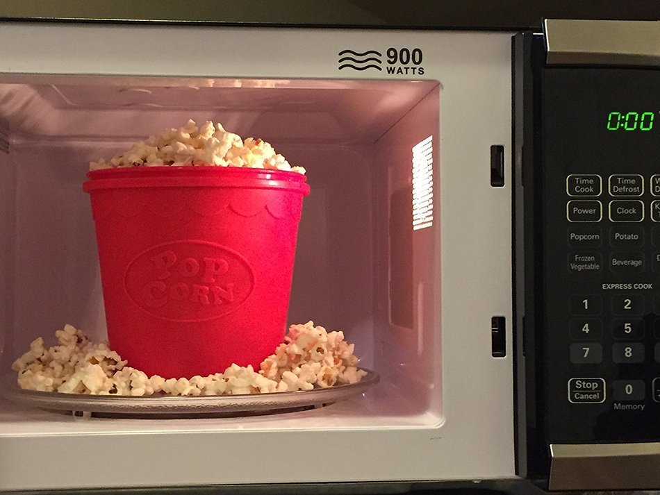 Microwave Popcorn Popper Bundle- 2 Pc Kit includes FREE USDA Certified Organic Non-GMO Popcorn Kernels-BPA free... N5