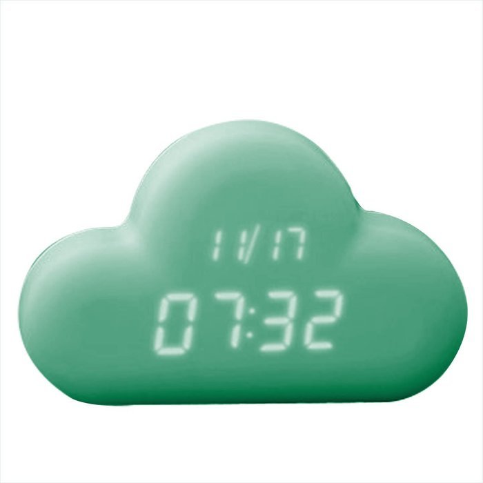 Generic Digital Clock in Cloud Shape Dark Gunmetal