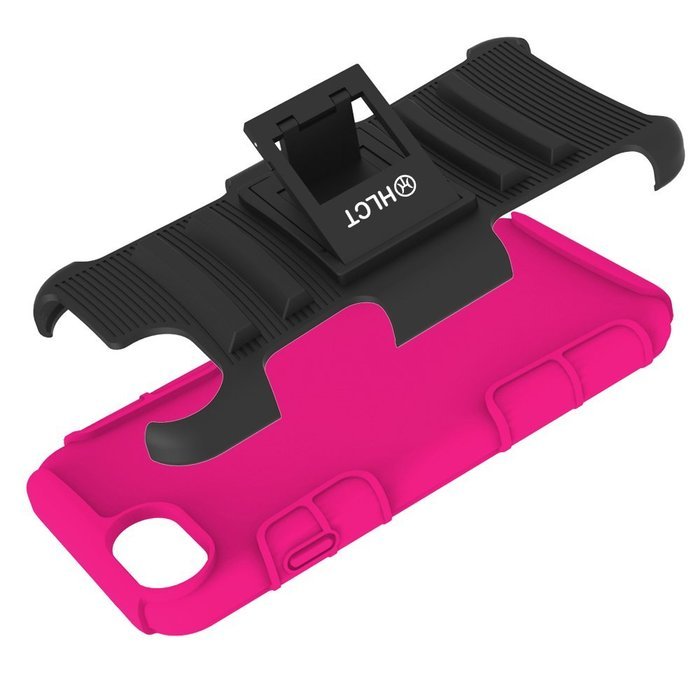 iPhone 7 Case, HLCT Rugged Shock Proof Dual-Layer Case with Built-In Kickstand for iPhone 7 4.7 Inch (Red) N27
