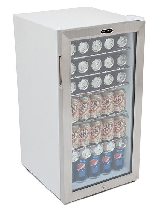 Whynter BR-091WS Beverage Refrigerator with Lock, 90 Can Capacity, Stainless Steel N6