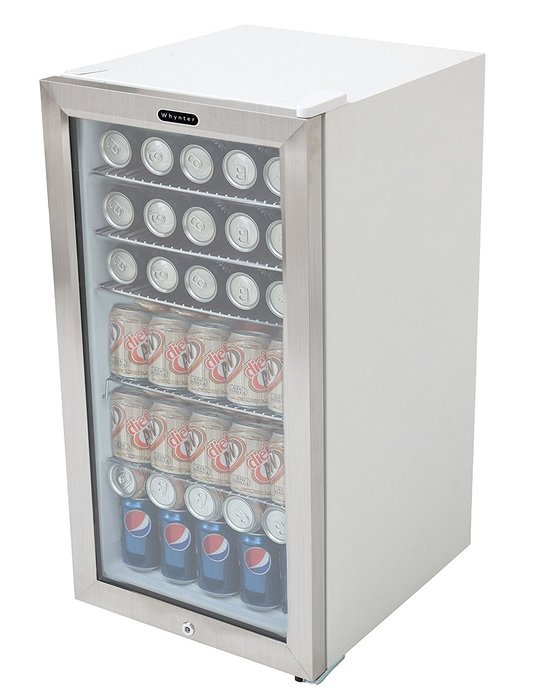 Whynter BR-091WS Beverage Refrigerator with Lock, 90 Can Capacity, Stainless Steel N7