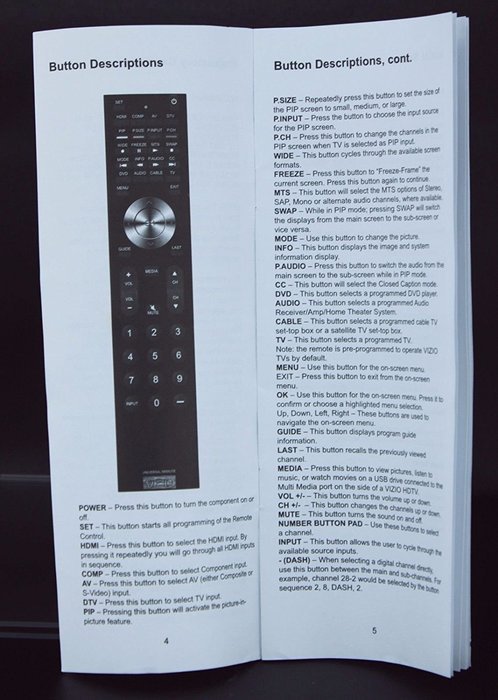VIZIO XRU9M Universal Home Theater Remote (Black) (Discontinued by Manufacturer) N6