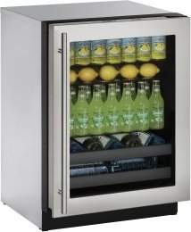 U-Line U3024BEVS00B Modular 3000 24" 115 Volts Built In Beverage Center with 4.9 cu. ft. Capacity, Left Handle...