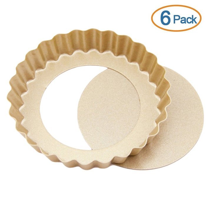 LOHOME&reg; Quiche Pan, Set of 6 PCS Bakeware Nonstick Tart/Quiche Pans Cupcakes Torte Souffle Cheesecake Egg Tart... N4