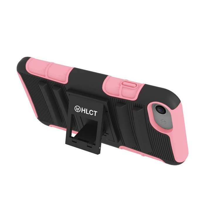iPhone 7 Case, HLCT Rugged Shock Proof Dual-Layer Case with Built-In Kickstand for iPhone 7 4.7 Inch (Red) N36